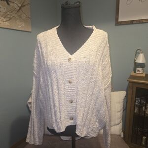 Women's Oneal Cream Button-Up  Cardigan